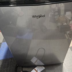 Whirlpool 4.3 cu ft Mini Refrigerator Stainless Steel WH43S1E: Compact Dorm Fridge, Energy Star, Reversible Door, 2 Shelves