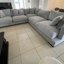 L-SHAPED GREY UPHOLSTERY SECTIONAL PICK UP TODAY 126”x126” 