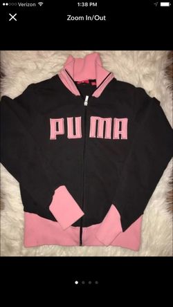 Size small Puma track jacket Black and pink track jacket in great condition