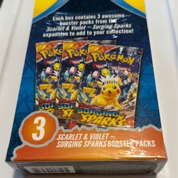 Pokémon Surging Sparks 3-Pack Blister (Factory Sealed)