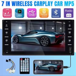 Smart Car Multimedia Radio - 7-inch Touch Screen Bluetooth Car Stereo, Supports Wireless Carplay, Built-in FM Radio Function