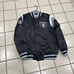 Starter NFL Raiders Satin Bomber Jacket