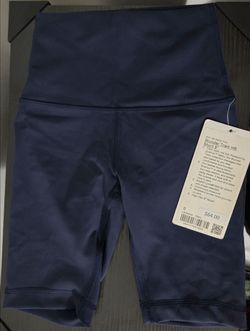 NEW Lululemon Wunder Train HR Biker Short 8" Navy Stretch Pull-On Women’s Size 0