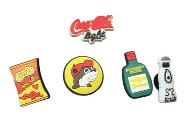 Bucees Croc Shoe Charms 5 Pc Set, But-ee Beaver, Coca-cola Cheetos