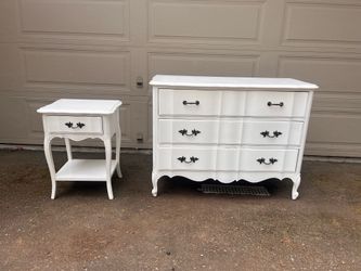 Dixie White & Black Bedroom set Dresser & 1 night stand