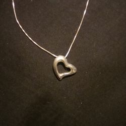 925 Italy Open Heart Pendant And Necklace 