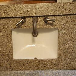 Marble Vanity Top With Back Splash and Faucet