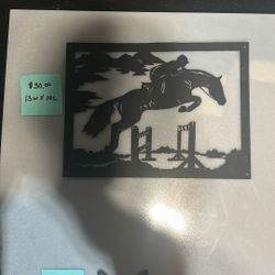 Horse/Rider Jumping, Black, 13Wx10L