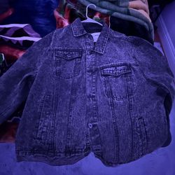 Mens Black Jean Jacket XXL