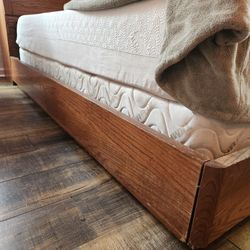 Queen size wood headboard and bed frame