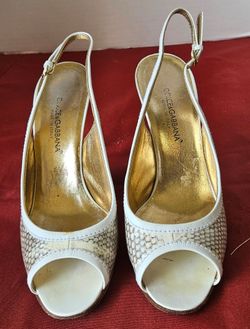 Dolce & Gabbana Slingback Peep Toe Heels  Size 6 1/2