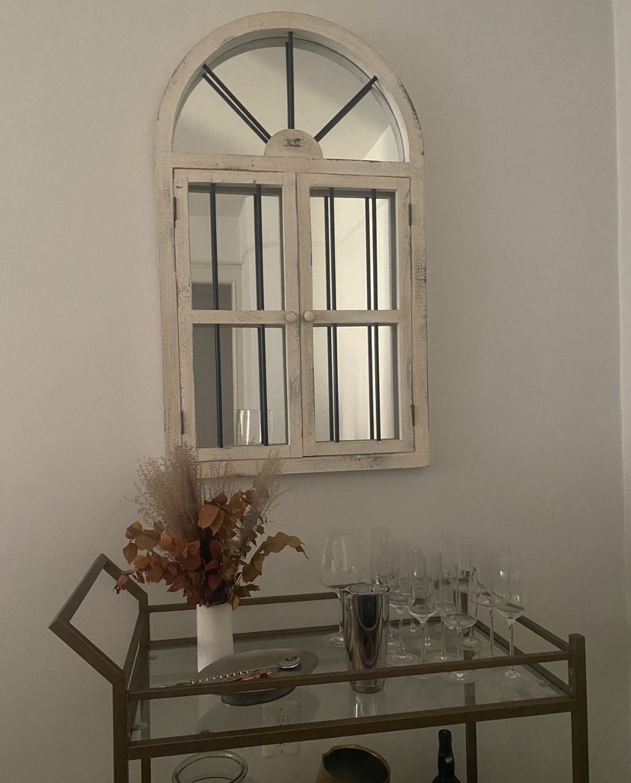 Large Distressed Window Mirror!