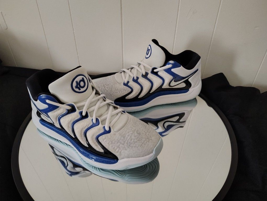 Nike KD 17 White Black Game Royal Blue Penny Basketball FJ9487 100 Men Size 8