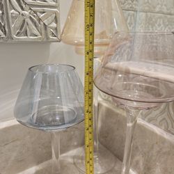 3 Piece Set Colored Glass Candle Holders Wedding/Decoration/Table Centerpieces
