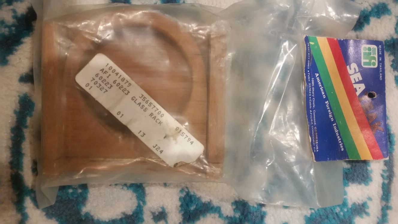 Sea teak folding glass rack for boats, new