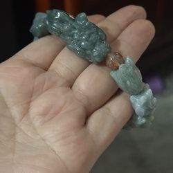 Blue water jade dragon bracelet