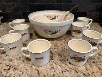 Vintage Viktor Schreckengost Christmas Eve punch bowl