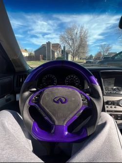 Purple carbon g37 steering wheel