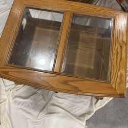 Set Of 3 Glass Top Coffee And End Tables 