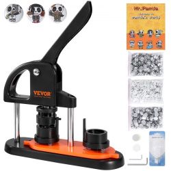 Button Maker Machine, 25mm/1 inch Button Maker with 500pcs Button Parts, Ergonomic Are Handle Punch Press Kit, Pir Maker with Panda Magic Book, for Ch