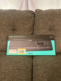 New Logitech K345 Wireless Full Size Keyboard with Palm Rest