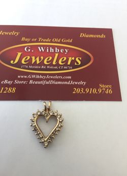 14 Kt gold & diamond heart