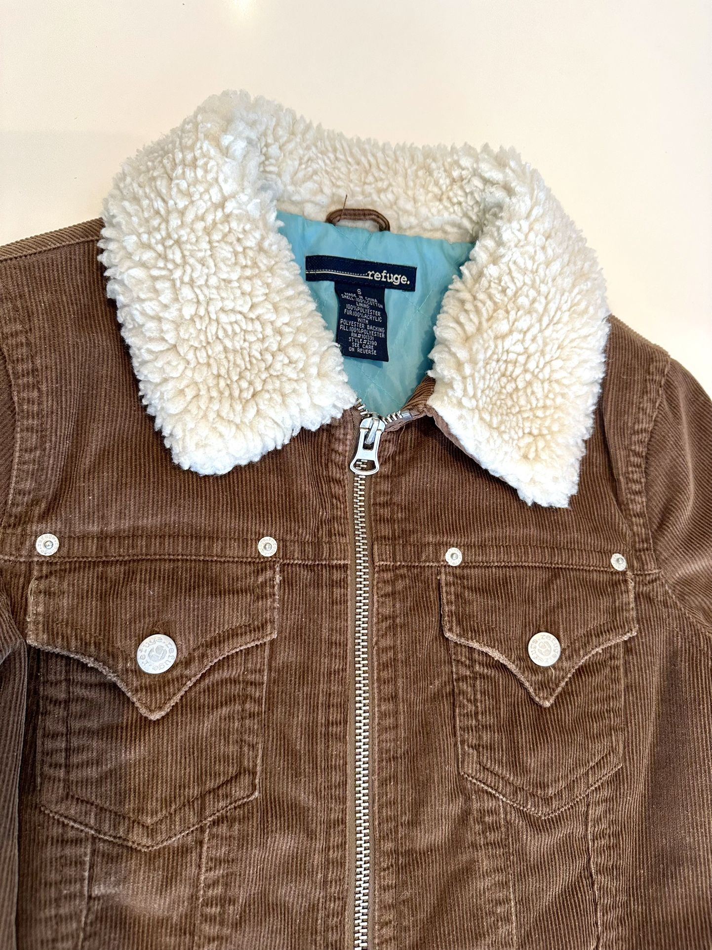 Corduroy Sherpa jacket in brown size small