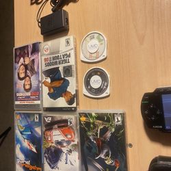PSP with Games + Charger + Case – Fully Working!