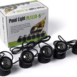 Jebao Submersible LED Pond Light with Photcell Sensor, Set of 5