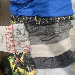 8 Boys Athletic Shorts / 2 Marvel shirts