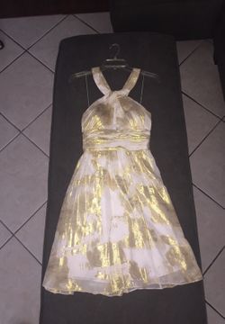White and gold dress