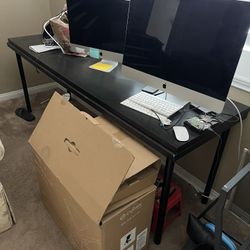 2 Black Desks, Same Size 