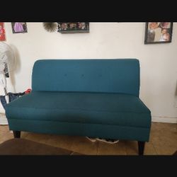 Teal Blue Loveseat 