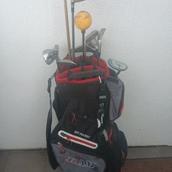 Very Nice Set Of Golf Clubs With Nice Bag