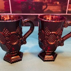 Vintage set of 2 Avon Cape Cod ruby red collection