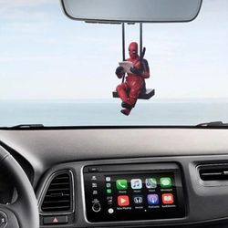 Marvel Deadpool Car Mirror Hanger,  Reading Book Deadpool Swinging Car Ornament