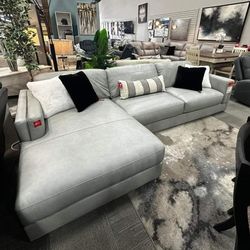 Ashley Real Leather Sectional Sofa Amiate 