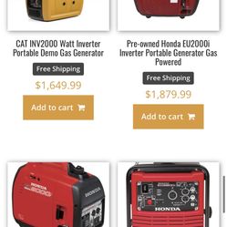 Emergency Backup Generators In Stock & Fast FREE SHIP Honda Cat Ryobi 