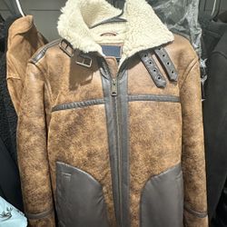 Tommy Hilfiger Shearling Aviator Jacket Men’s Medium 