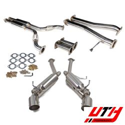 Rev9 4.5" Dual Stainless Tip Catback Exhaust for 350z Z33 03-08, G35 Coupe 03-07