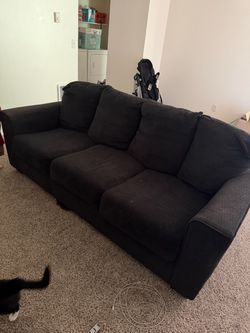 Charcoal Fabric 3-Seat Sofa