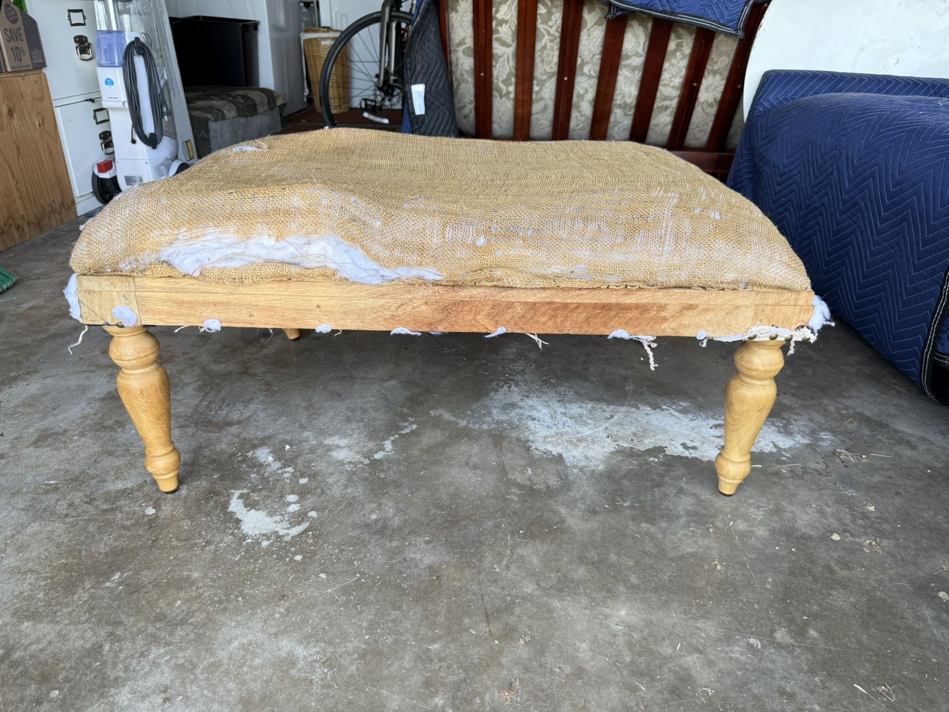 Solid Wood Bohemian Chic Ottoman Base - Needs Upholstery