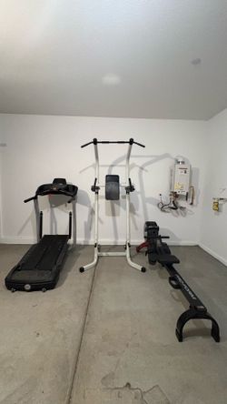 Pro Form rower, Power tower dip station