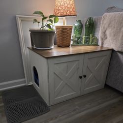 Litter Box Enclosure Cabinet 