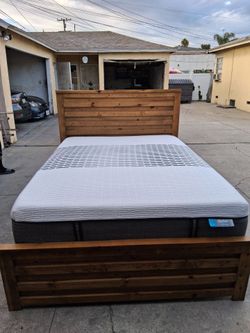 Wood Bed Frame with Revive Mattress