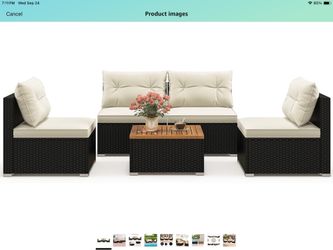 5- piece wicker patio set