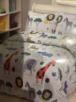 Twin sized bedspread set with a sham included