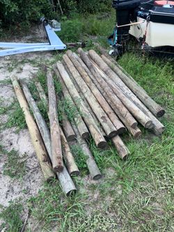 Wooden poles