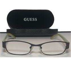 GUESS Full Rim Eyeglasses 52-18-135 Bronze Metal Frame/Pale Green Opaque Arms