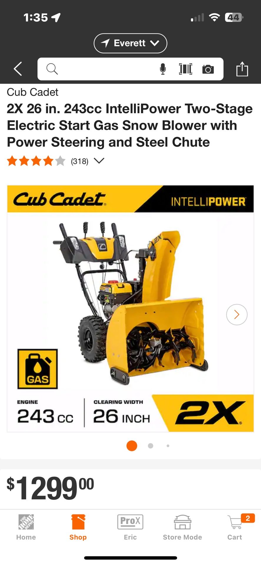 Cub cadet Snowblower